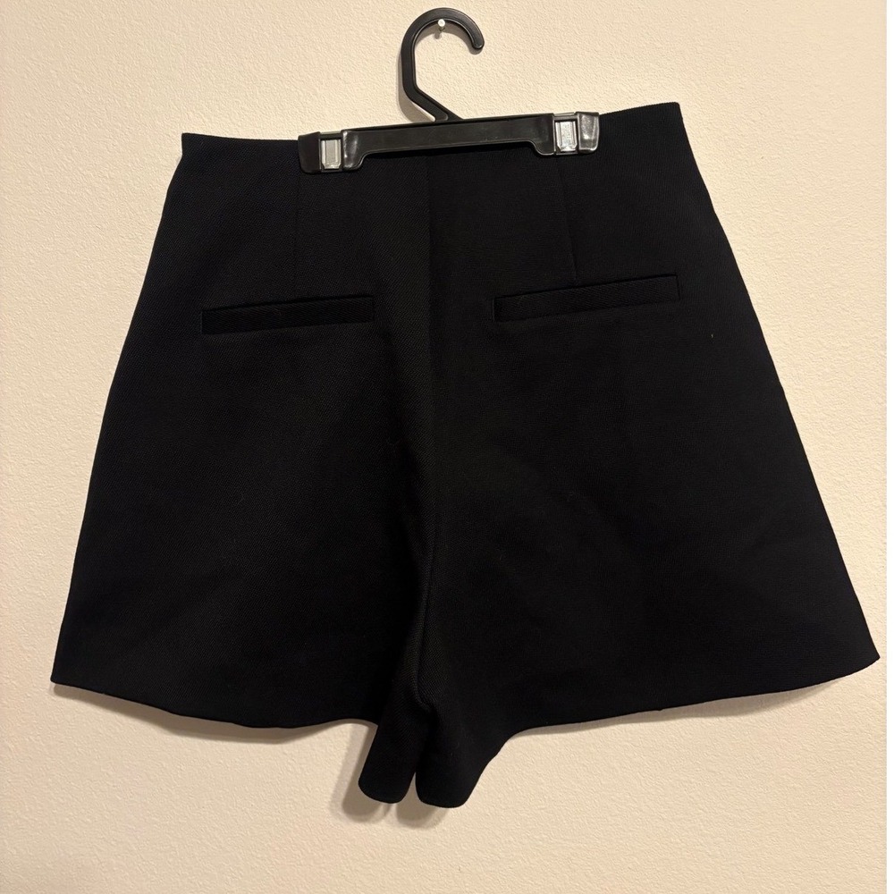 MO&Co. Black High Waisted Wool Blend Pleated Shorts MBB3SOT003-W08 Womens S - Picture 2 of 6